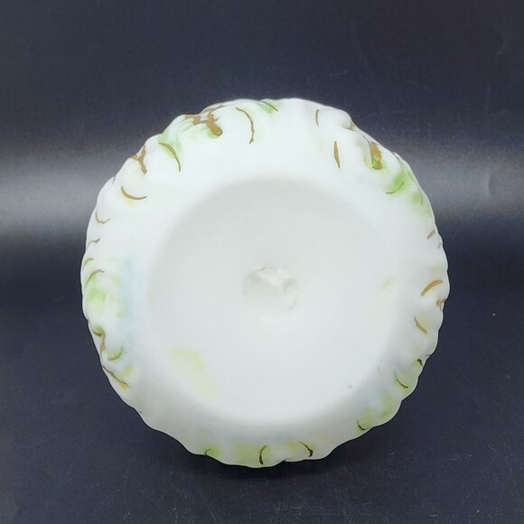 Dithridge & Co Satin Milk Glass Decanter Apothecary Bottle Twisted W Leaves VTG - Picture 3 of 9